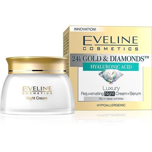 EVELINE Nočný krém 24K GOLD+DIAMONDS + sérum proti vráskam 50ml