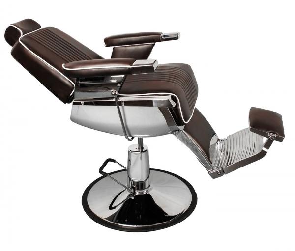 +Barber kreslo GRECO - hnedo-čierne lesklé
