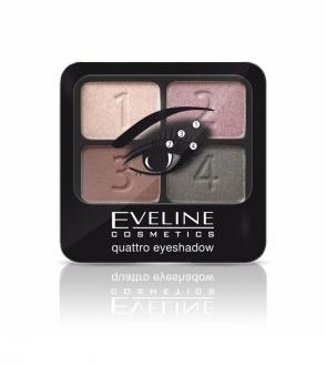 EVELINE COSMETICS Očné tiene quatro RUŽOVÉ