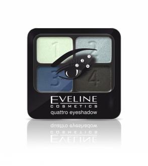 EVELINE COSMETICS Očné tiene quatro MODRÉ
