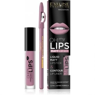 +EVELINE LIPS MATNÝ TEKUTÝ RÚŽ - KONTÚROVACIA CERUZKA NA PERY Č3. ROSE NUDE