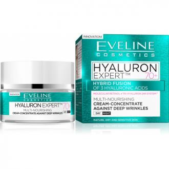 EVELINE COSMETICS HYALURON EXPERT - DENNÝ A NOČNÝ KRÉM 70+, 50ml