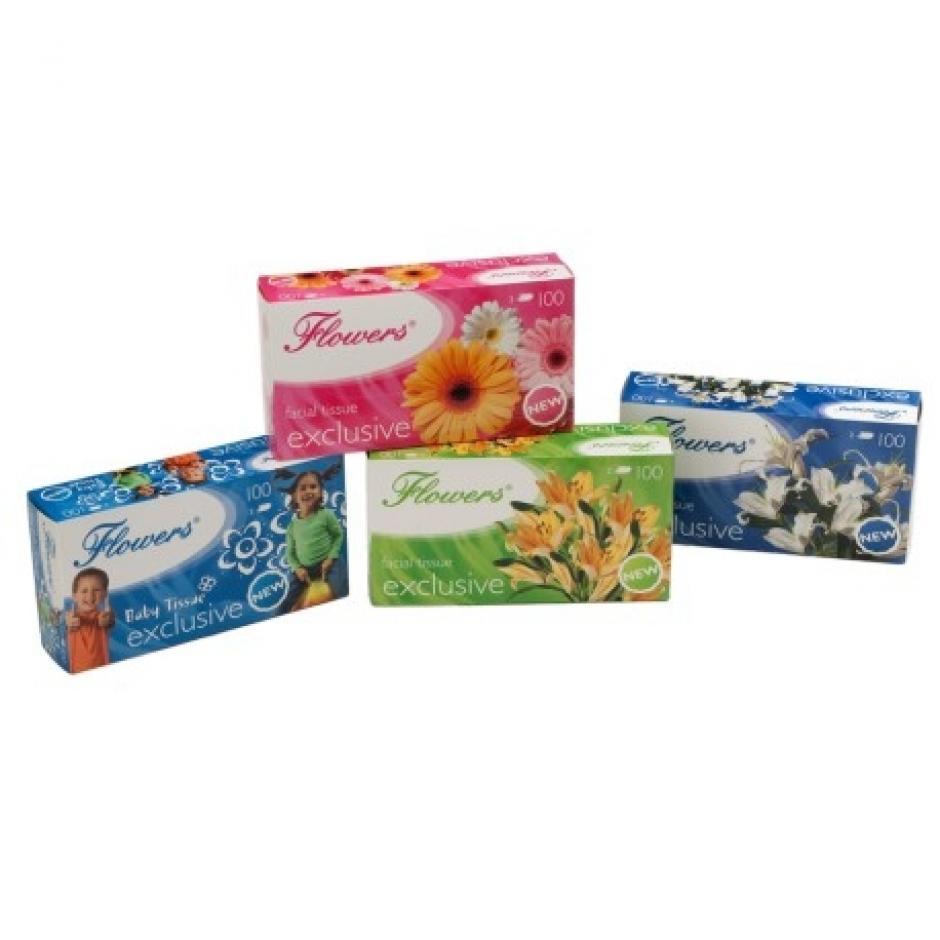 Vreckovky Flowers 2 vrstvové krabička 100ks