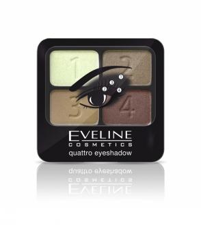 EVELINE COSMETICS Očné tiene quatro HNEDÉ