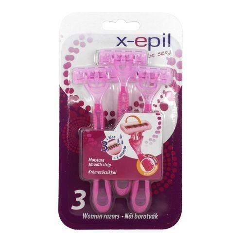 X-epil Depilačný strojček s 3 čepeľami + Aloe + E-vit